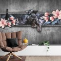 Fototapeta Pantera Z Kwiatami Magnolii Vinyl Gładki 180x120 FT-3615-VG180-120