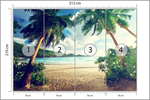 Fototapeta Palmy Na Seszelach Tapeta Samoprzylepna 416x254 FT-4138-SKXXXL