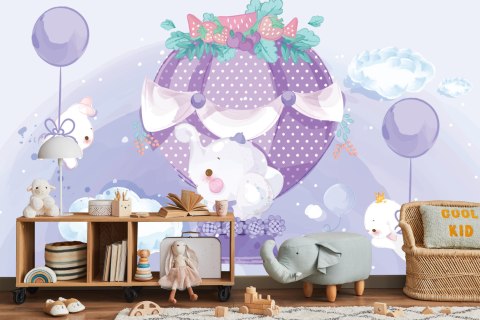 Fototapeta Bajkowe Zwierzątka Z Balonikami Vinyl Strukturalny 180x120 FT-2745-VS180-120