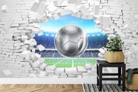 Fototapeta 3D Cegła, Piłka Nożna Tapeta Samoprzylepna 520x318 FT-1941-SKXXXXXL