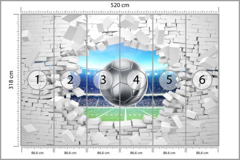 Fototapeta 3D Cegła, Piłka Nożna Vinyl Gładki 520x318 FT-1941-VGXXXXXL