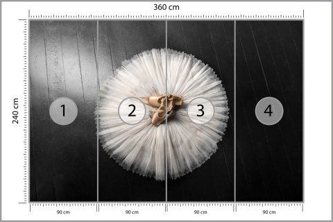 Fototapeta Buty Do Baletu Na Białej Tutu Flizelina Zmywalna 360x240 FT-3827-VEML360-240