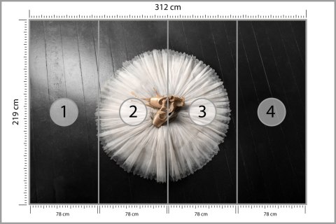 Fototapeta Buty Do Baletu Na Białej Tutu Tapeta Samoprzylepna 312x219 FT-3827-SKXXL