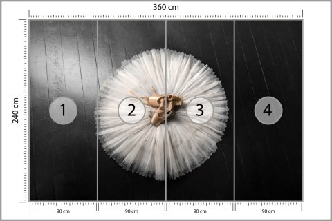 Fototapeta Buty Do Baletu Na Białej Tutu Tapeta Samoprzylepna 360x240 FT-3827-SK360-240