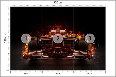 Fototapeta Płonący Bolid F1 Flizelina 270x180 FT-3789-VE270-180