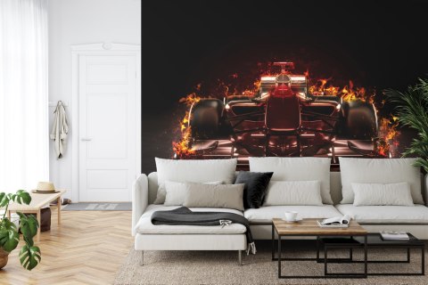 Fototapeta Płonący Bolid F1 Tapeta Samoprzylepna 368x254 FT-3789-SK8
