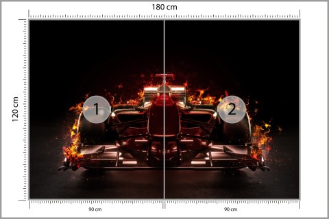 Fototapeta Płonący Bolid F1 Flizelina Zmywalna 180x120 FT-3789-VEML180-120