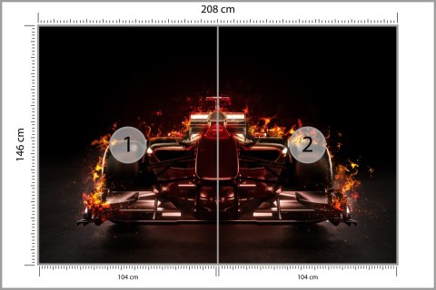 Fototapeta Płonący Bolid F1 Flizelina Zmywalna 208x146 FT-3789-VEMLXL