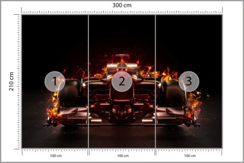 Fototapeta Płonący Bolid F1 Flizelina Zmywalna 300x210 FT-3789-VEML300-210