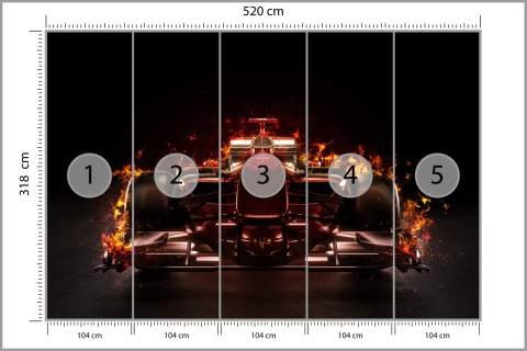 Fototapeta Płonący Bolid F1 Flizelina Zmywalna 520x318 FT-3789-VEMLXXXXXL