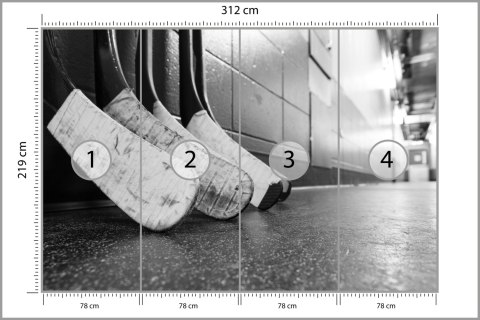 Fototapeta Czarno-Białe Kije Hokejowe Tapeta Samoprzylepna 416x254 FT-3838-SKXXXL