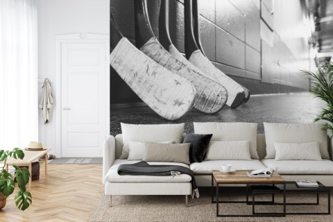 Fototapeta Czarno-Białe Kije Hokejowe Tapeta Samoprzylepna 520x318 FT-3838-SKXXXXXL