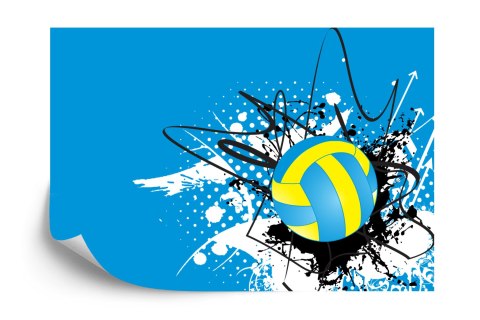 Fototapeta Piłka Siatkowa Na Tle Abstrakcyjnych Wzorów Vinyl Strukturalny 360x240 FT-3167-VS360-240