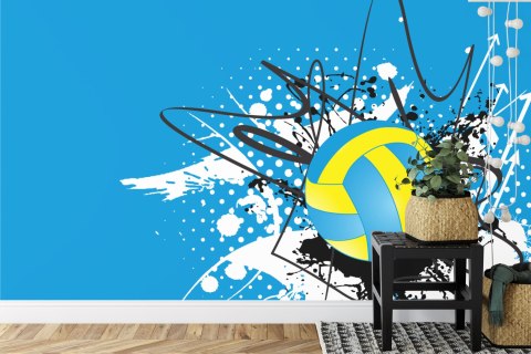 Fototapeta Piłka Siatkowa Na Tle Abstrakcyjnych Wzorów Vinyl Strukturalny 360x240 FT-3167-VS360-240