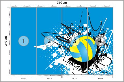 Fototapeta Piłka Siatkowa Na Tle Abstrakcyjnych Wzorów Vinyl Strukturalny 360x240 FT-3167-VS360-240