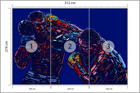 Fototapeta Abstrakcyjna Walka Bokserów Flizelina 312x219 FT-3439-VEXXL