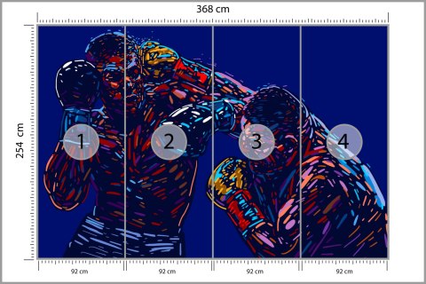 Fototapeta Abstrakcyjna Walka Bokserów Flizelina 368x254 FT-3439-V8