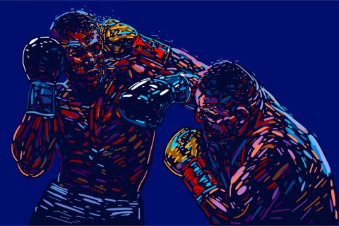 Fototapeta Abstrakcyjna Walka Bokserów Flizelina 405x270 FT-3439-VE405-270