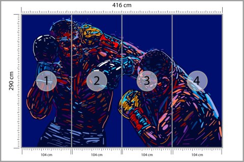 Fototapeta Abstrakcyjna Walka Bokserów Flizelina 416x290 FT-3439-VEXXXXL