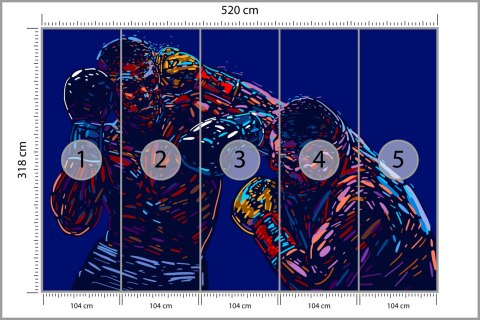 Fototapeta Abstrakcyjna Walka Bokserów Flizelina 520x318 FT-3439-VEXXXXXL