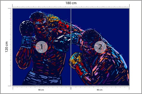 Fototapeta Abstrakcyjna Walka Bokserów Vinyl Strukturalny 180x120 FT-3439-VS180-120