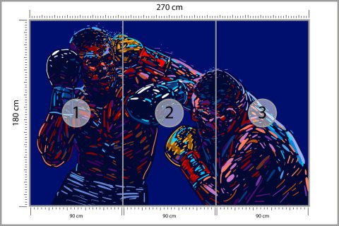 Fototapeta Abstrakcyjna Walka Bokserów Flizelina Zmywalna 270x180 FT-3439-VEML270-180