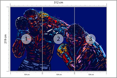 Fototapeta Abstrakcyjna Walka Bokserów Flizelina Zmywalna 312x219 FT-3439-VEMLXXL