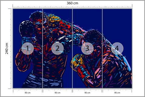 Fototapeta Abstrakcyjna Walka Bokserów Flizelina Zmywalna 360x240 FT-3439-VEML360-240