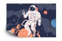 Fototapeta Astronauta W Kosmosie I Planety Vinyl Strukturalny 416x254 FT-2372-VSXXXL