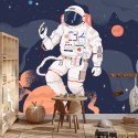 Fototapeta Astronauta W Kosmosie I Planety Vinyl Strukturalny 416x254 FT-2372-VSXXXL