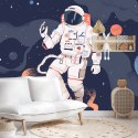 Fototapeta Astronauta W Kosmosie I Planety Vinyl Strukturalny 416x254 FT-2372-VSXXXL