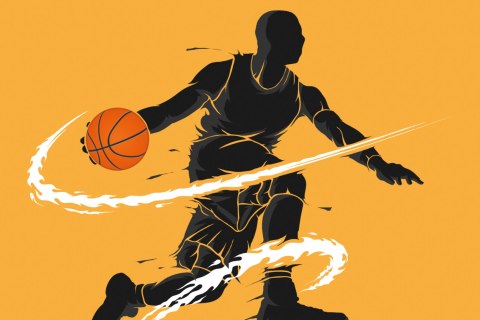 Fototapeta Dryblujący Koszykarz Tapeta Samoprzylepna 368x254 FT-3116-SK8