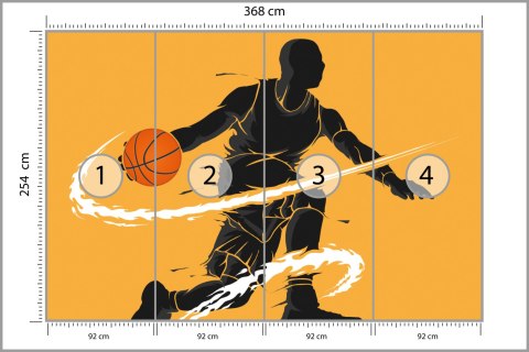 Fototapeta Dryblujący Koszykarz Tapeta Samoprzylepna 368x254 FT-3116-SK8