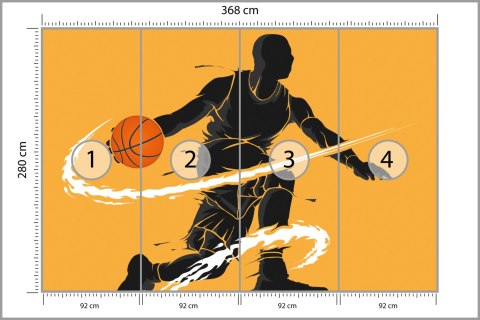 Fototapeta Dryblujący Koszykarz Tapeta Samoprzylepna 368x280 FT-3116-SK10