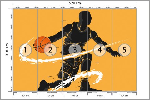 Fototapeta Dryblujący Koszykarz Flizelina Zmywalna 520x318 FT-3116-VEMLXXXXXL