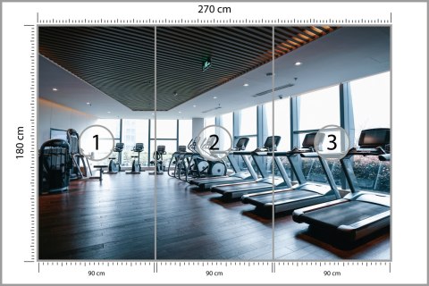 Fototapeta Wnętrze Nowoczesnej Siłowni 3D Flizelina 270x180 FT-3964-VE270-180