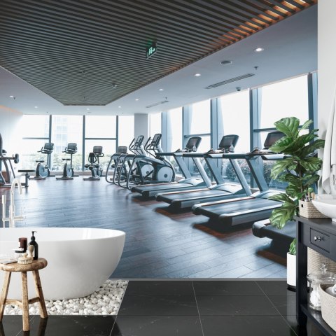 Fototapeta Wnętrze Nowoczesnej Siłowni 3D Flizelina 368x254 FT-3964-V8