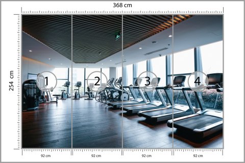 Fototapeta Wnętrze Nowoczesnej Siłowni 3D Flizelina 368x254 FT-3964-V8