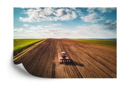 Fototapeta Widok Z Lotu Ptaka Na Traktor Na Polu Vinyl Gładki 180x120 FT-4486-VG180-120