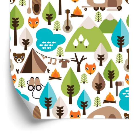 Tapeta Drzewa Zieleń Góry Lisy, Do Pokoju Chłopca Flizelina 53x1000 TR-1782-VER-53