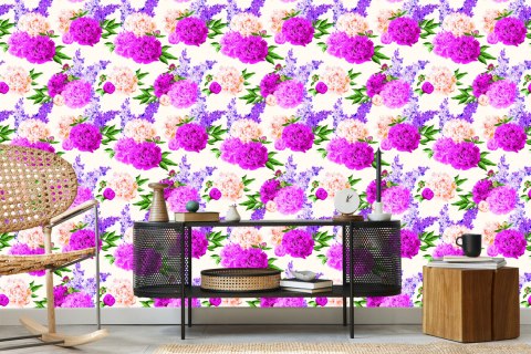 Tapeta Piękne Kolorowe Lilie I Peonie Flizelina 53x1000 TR-1129-VER-53