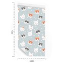 Tapeta Dla Dzieci - Kotki I Kółka Flizelina 53x1000 TR-1590-VER-53