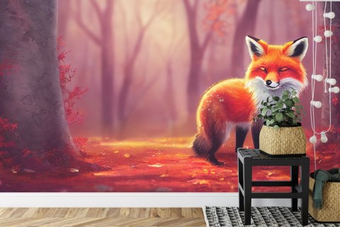Fototapeta Woodland Fox In Autumn, Created With Ai, Artificial Intelligence Tapeta Samoprzylepna 270x180 FT-448486-SK270-180