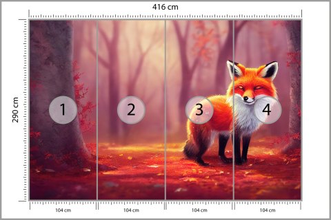Fototapeta Woodland Fox In Autumn, Created With Ai, Artificial Intelligence Flizelina Zmywalna 416x290 FT-448486-VEMLXXXXL