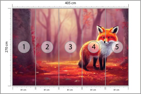 Fototapeta Woodland Fox In Autumn, Created With Ai, Artificial Intelligence Tapeta Samoprzylepna 405x270 FT-448486-SK405-270