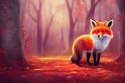 Fototapeta Woodland Fox In Autumn, Created With Ai, Artificial Intelligence Vinyl Gładki 400x280 FT-448486-VG400-280