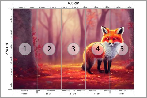 Fototapeta Woodland Fox In Autumn, Created With Ai, Artificial Intelligence Vinyl Gładki 405x270 FT-448486-VG405-270