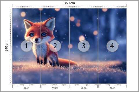 Fototapeta Woodland Fox In Winter Snow, Created With Ai, Artificial Intelligence Flizelina 360x240 FT-448487-VE360-240