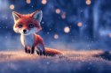 Fototapeta Woodland Fox In Winter Snow, Created With Ai, Artificial Intelligence Tapeta Samoprzylepna 300x210 FT-448487-SK300-21