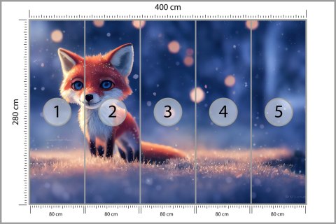 Fototapeta Woodland Fox In Winter Snow, Created With Ai, Artificial Intelligence Tapeta Samoprzylepna 400x280 FT-448487-SK400-28